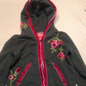 Lucky Brand Dungarees sweatshirt. Red velvet roses